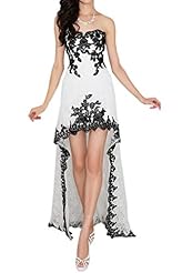 Strapless Natural   Waistline Asymmetric Lace Prom Dress/Party Dress 