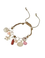 Womens Gold Tone Charm Bracelet