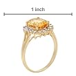 FPJ Fabulous Ring With 2.60ctw Precious Stones - Genuine Diamonds and Citrine Well Made in Yellow Gold - Certificate Available.