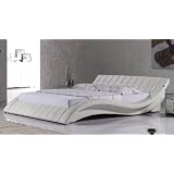 Polsterbett, Lederbett R0W 180x200 cm Wei� aus hochwertigem Textilledervon "i-flair"