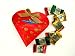 Ghirardelli Chocolate Squares Candies In Red Heart Box w Gold Bow - Premium Assortment Individually Wrapped Candy