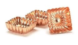 Dollhouse Miniature Set of 3 Square Copper Cake Molds