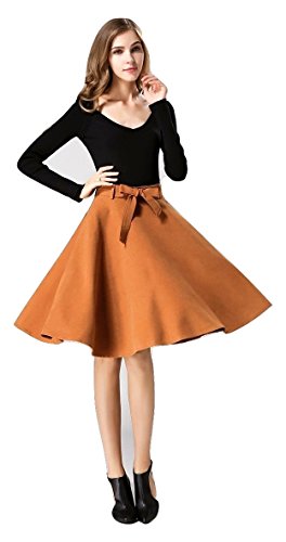 (ラグーヤ) Lagooya スカート ひざ丈 フレア チェック ミディ丈 5215