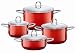 Silit 4- Piece Cookware Set with Lids, Energy Red