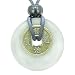 Antique Lucky Coin Evil Eye Protection Powers Amulet White Jade Gemstone 30mm Donut Pendant Necklace