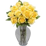 One Dozen Yellow Roses with Jordan Vase