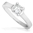 1/2ctw Asscher Diamond Solitaire Ring in 14kt White Gold (HI/SI1)