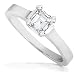 1/2ctw Asscher Diamond Solitaire Ring in 14kt White Gold (HI/SI1)
