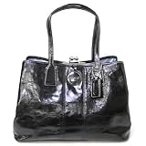 Coach Patent Leather Stitch Business Carryall Bag Tote Black - Coach 15658BLK