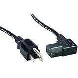 Cablelera 3' North American Power Cord, NEMA 5-15P and IEC-60320-C13 Right Angle, Black (ZADA15PC-03)