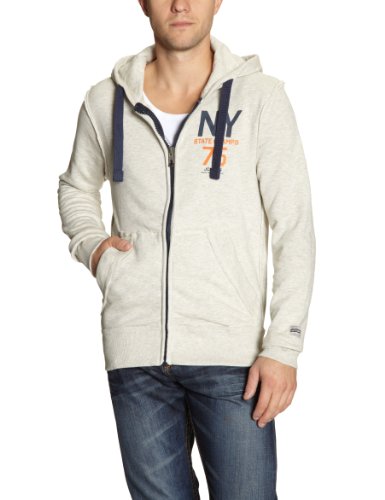 JACK & JONES Herren Sweatshirt 12050884/Wendell Sweat, Gr. 50 (M), Wei&szlig; (Snow White Melang Preisvergleich