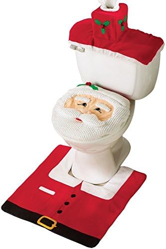 Christmas Decorations Santa and Snowman Toilet Seat Cover and Rug Set (Santa)