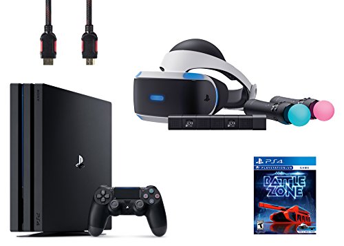 PlayStation VR Start Bundle 5 Items:VR Headset,Move Controller,PlayStation Camera Motion Sensor,PlayStation 4 Pro 1TB,VR Game Disc: PSVR Battlezone