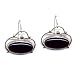 Sterling Silver Danish Modern Black Onyx & Fire Opal Aero Earrings by Suz Andreasen, MADE IN AMERICA