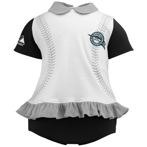 Majestic Florida Marlins Newborn Tri-Color Ruffled 2-Piece Set (3-6 Months)