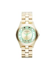 Marc by March Jacobs Henry Skeleton Gold Tone Link Mint Watch