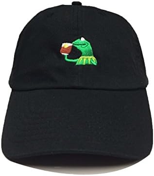 CIVICHIC Unisex Kermit Frog Sipping Tea Strapback Hat Adjustable Baseball Caps