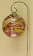 Purple and Lime Green-Hand-blown Glass Sun Catcher Gazing Globe with Shepherds Hook (6 inch)