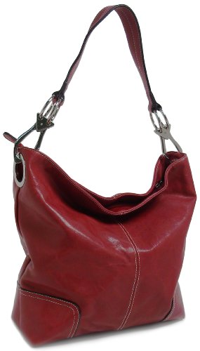 Bucket Hobo Handbag Purse (Red)