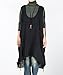Mordenmiss Women's Autumn Vest Dress Pull-Up Hem Linen Top with Pockets XL (Black)