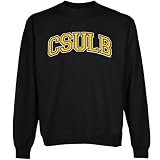 NCAA Long Beach State 49ers Black Arch Applique Crew Neck Fleece Sweatshirt