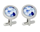 Retro Blue Oblong Cufflinks