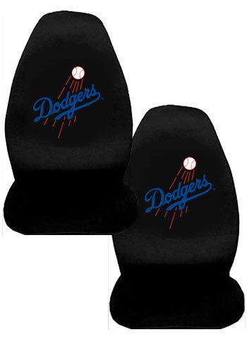 A Set of 2 MLB Major League Baseball Licensed Universal-Fit Front Bucket Seat Cover - Los Angeles Dodgers
