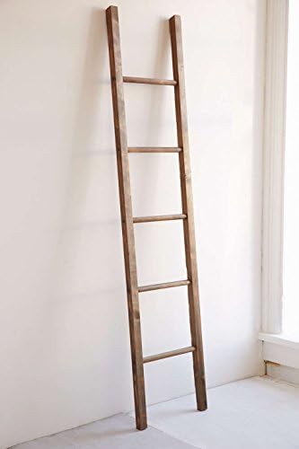 5 Foot Rustic Wood Round Rung Farmhouse Country Chic Ladder 60 X 15
