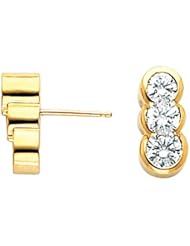 Pair of 18K Yellow Gold Diamond Earrings - 0.90 Ct. -- LIFETIME WARRANTY
