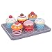 Bigjigs Toys Wooden Cupcakes and Wooden Muffin Tray - Play Food and Role Play for Kids