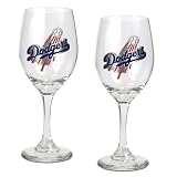 Los Angeles Dodgers LA Set of 2 Wine Glasses