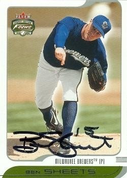 Ben Sheets Autographed/Hand Signed MLB Baseball Card (Milwaukee Brewers) 2002 Fleer Focus #179