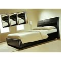 Lederbett 160 x 200 Bett Leder-Tex 1-2 Matratzen Ehebett/Doppelbett mit Holz-Rahmen inkl. Lattenrost dunkel-braun (fast schwarz) - Schlafzimmer Betten Design-M�bel Wohnen 2010