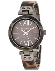 Anne Klein Womens 10/9653GYTO Trend Gunmetal-Tone Tortoise Enamel Watch