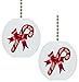 Set of 2 Candy Cane Christmas Solid CERAMIC Fan Pulls