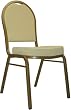 Dome Back Stacking Banquet Restaurant Food Service Chair with Gold Frame, Patterned Beige