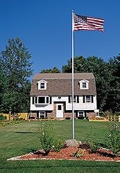 TopFlight 16' Silver Telescoping Flagpole w/ Flag
