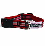 Spiffy Dog Air Stripes Dog Collar, S, Red