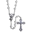 First Communion Rosaries with 5mm Mother of Pearl Beads and Silver Tone 16" Chain