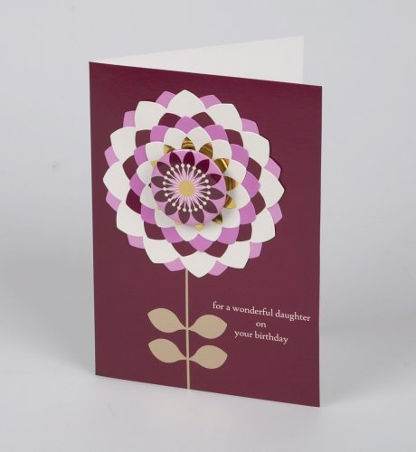 Flower Badge Daughter Birthday Card