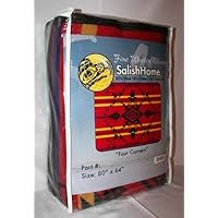 Native American Style Four Corners Red Black Wool Indian Blanket
