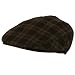 Plaid Snap front Ivy Cabbie Driver Hat Cap Black Medium Large