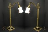 Pair of Milk Glass Lampshade and Lamps.