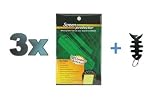 3 Packs Premium Clear LCD Screen Protector with Clean Cloth + Fishbone Keychain for Sony Walkman NWZ S615 S616 S618 Series MP3 Player