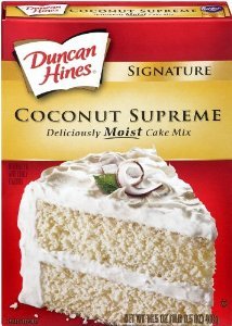 Duncan Hines SIgnature Deliciously Moist Coconut Supreme Cake Mix, 16.5 oz (3 Pack)