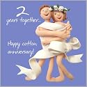Fax Potato Greeting Card - Happy 2nd Anniversary. Cotton Anniversary - For , Anniversary, Congratulations,