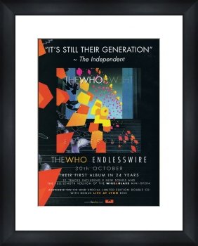 WHO Endless Wire - Custom Framed Original Ad - Framed Music Poster/Print