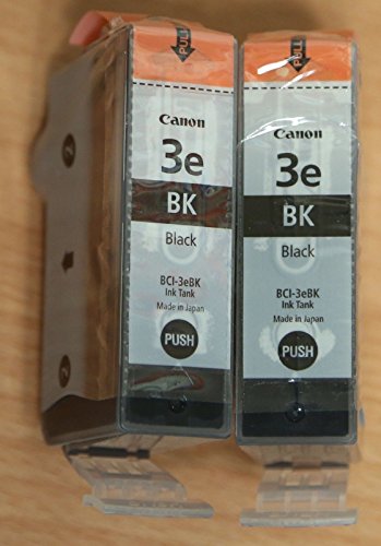 Genuine Canon Bci-3e Twin Pack Value Combo in Factory Shrink Wrap and Easy Open Bulk Packaging-2 Cartridges in Total. No Retail Boxes or Plastic Packaging. Includes Poly Gloves.