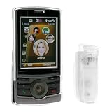 HTC T-Mobile Shadow Smartphone Accessory Bundle - Transparent Clear Crystal Snap On Case with Belt Clip + Premium Clear Reusable LCD Screen Protector with Lint Cleaning Cloth By Ikross
