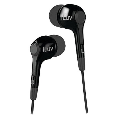 iLuv 663968 CNSB Cafe Nites In Ear Earphones Compact Stereo Black iLuv 663968-CNSB Cafe Nites In-Ear Earphones - Compact Stereo - Black